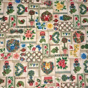 Patchwork Topiary Garden Hearts & Flowers by Cranston Collection Fabric - 2/3 YD